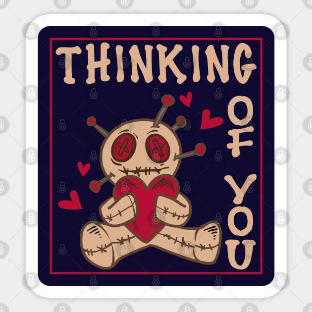 Thinking of You Sticker by MZeeDesigns